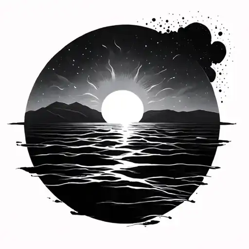 Abstract Sun Setting