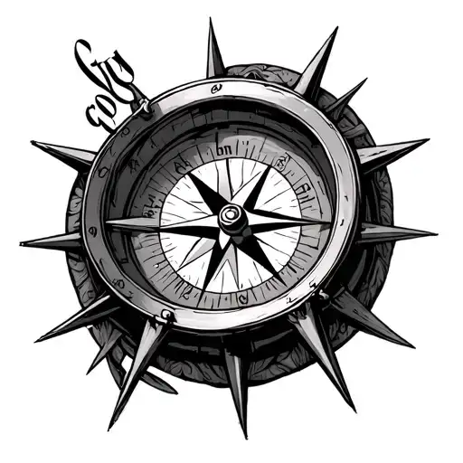 Nautical Compass With North Bold With God Leading To North