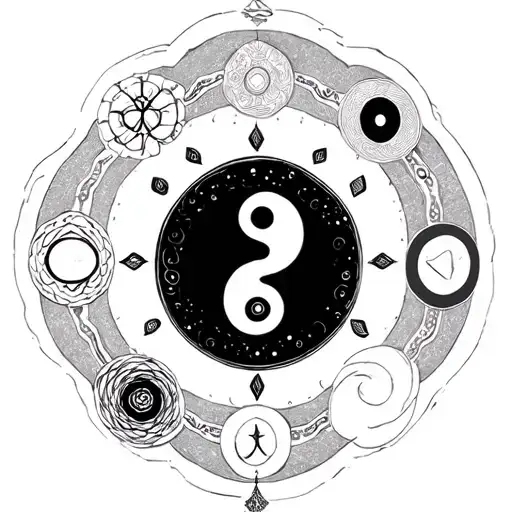 Yin Yang Seven Chakra Symbols