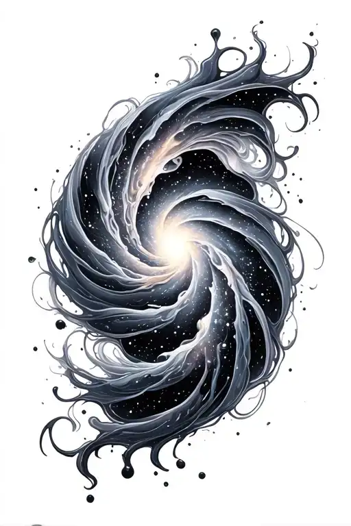 Spiral Galaxy Flowing Downward Like Liquid