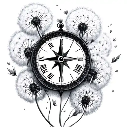 Compass Clock Dandelion