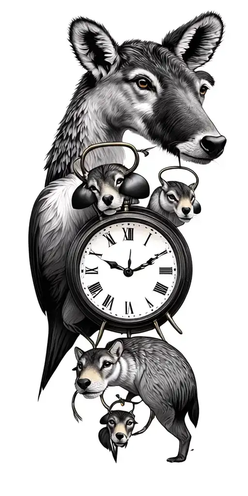 Clock Wildlife Family