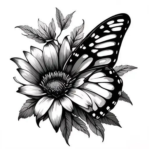 Butterfly With One Wing May Birth Flower And Other Wing November Birth Flower