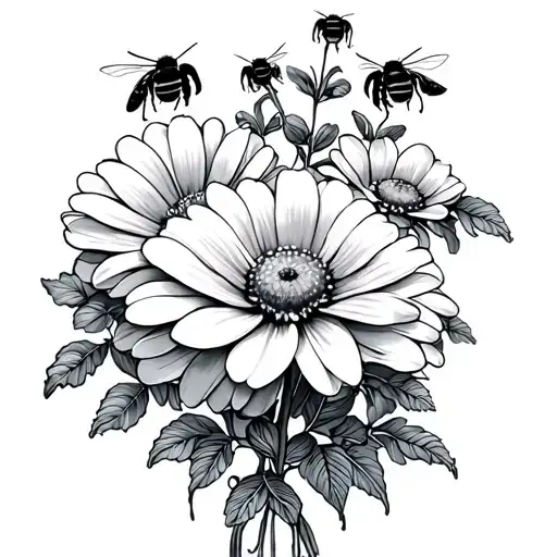 Flowers With Honeycombs For The Fill Space With Bees