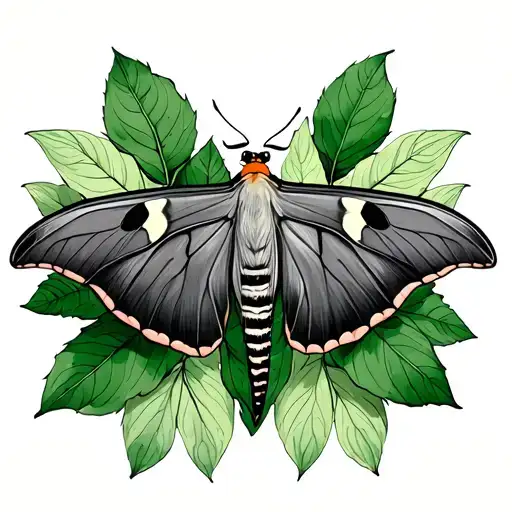 Luna Moth With Green Foliage Background