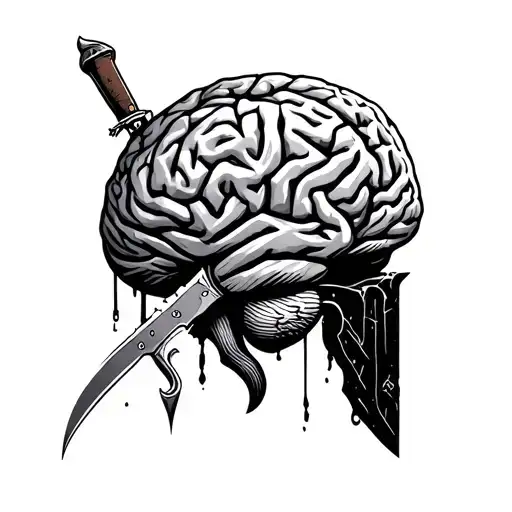 Knife In The Brain Dark Lettering Style