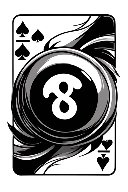 8 Ball And Poker Card Featuring