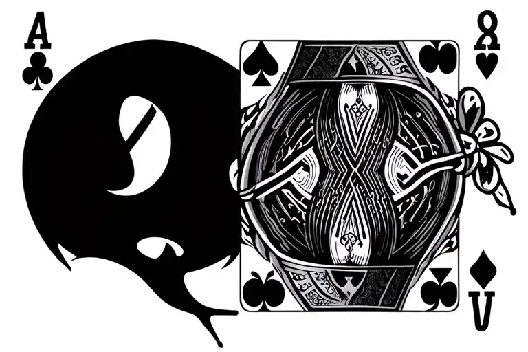 8 Ball And Poker Card Featuring