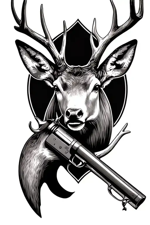 Shotgun And Deer Antler