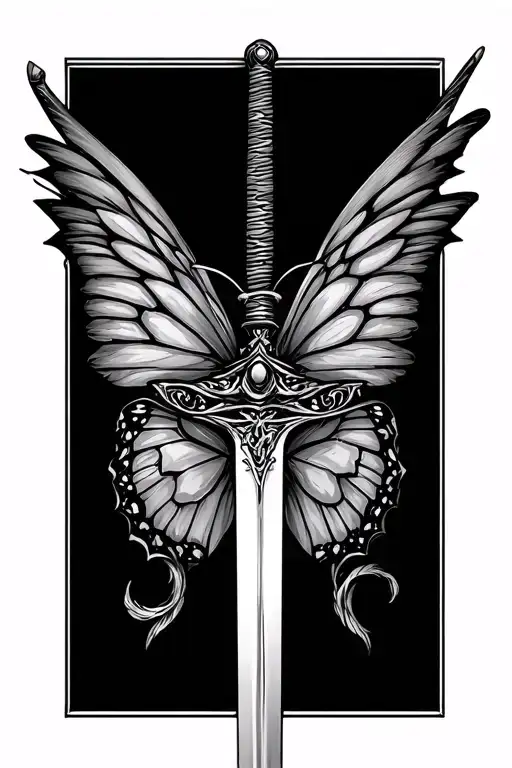 Katana Sword With Butterfly Wings