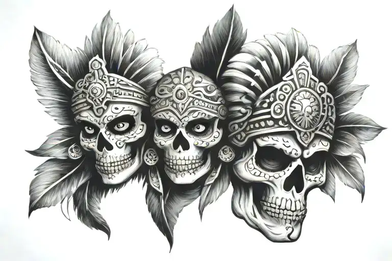 Sugar Skull Aztec Warrior