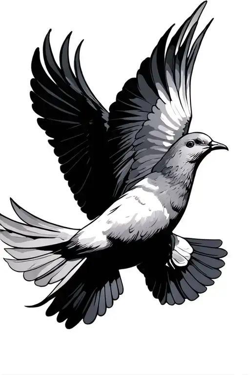 Dove Flying Away