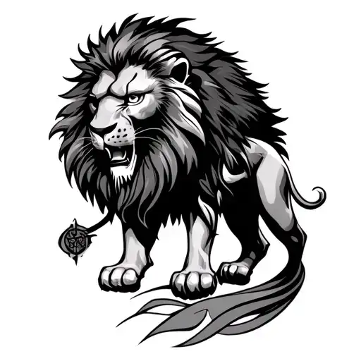 Gladiator Lion Optical Illusion