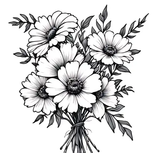 February July Birth Flower Bouquet