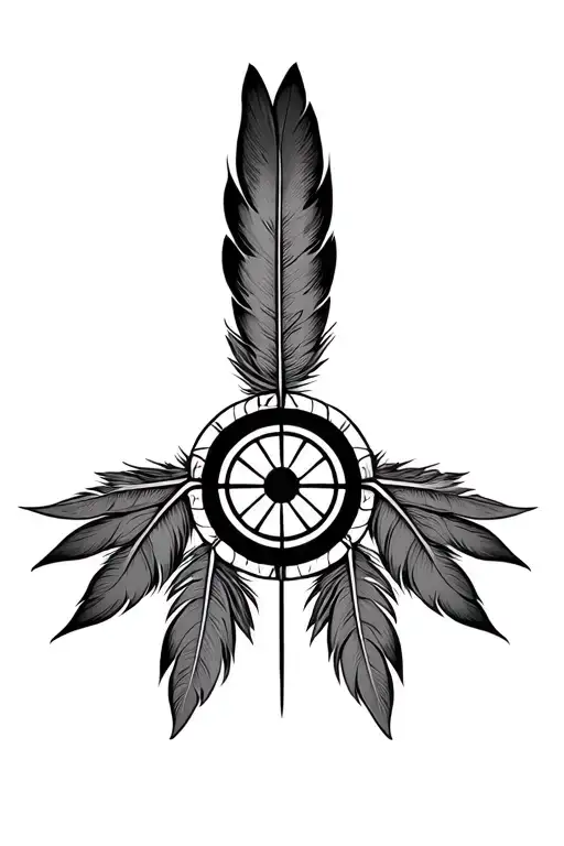 Cherokee Indian Medicine Wheel With Feathers