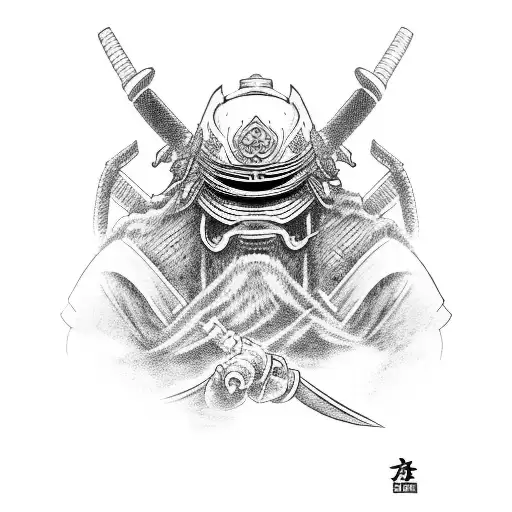 Samurai And Ooni Fighting