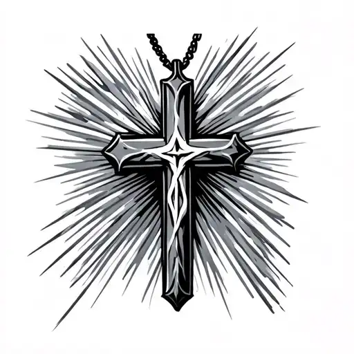 A Cross Wearing A Cross Necklace
