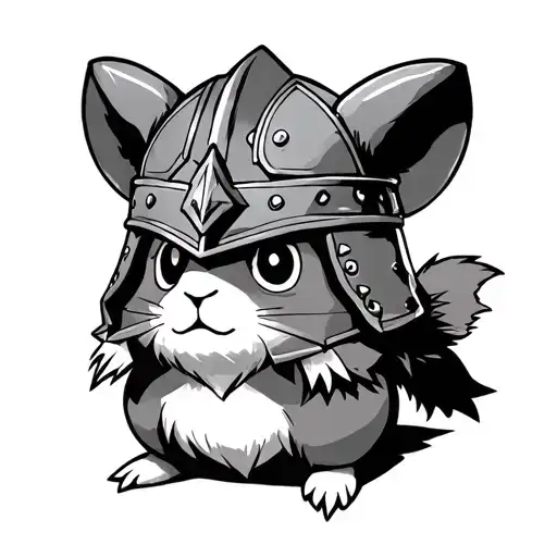 Hamtaro Villain Wearing A Viking Warrior Helmet
