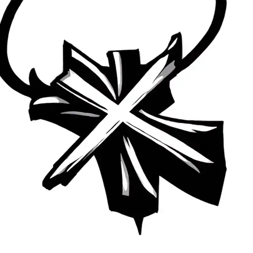 A Cross Wearing A Cross Necklace Simple