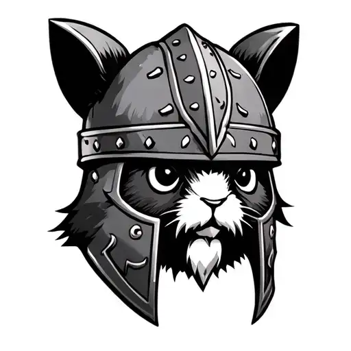 Evil Hamtaro Head Wearing Viking Warrior Helmet