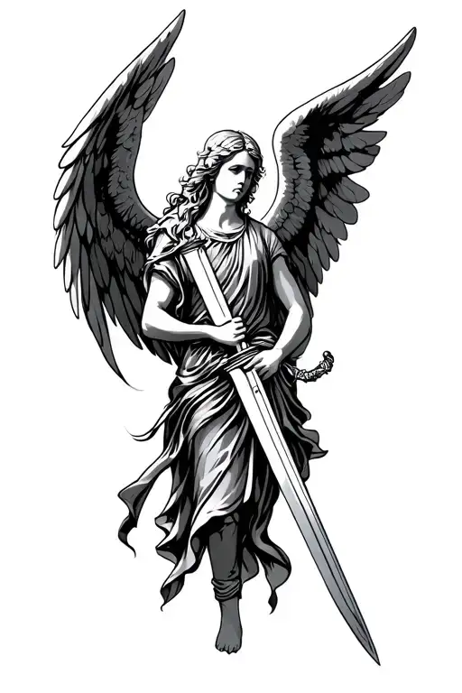 Angel Holding A Sword