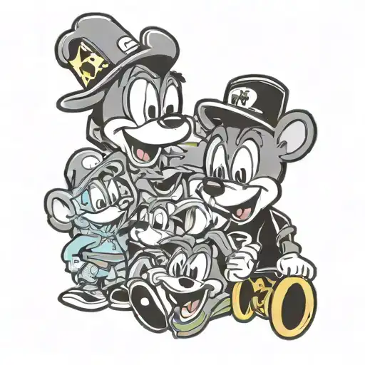 A Hip Hop Inspired Graffiti Mural Featuring Your Favorite Animal Cartoon Characters