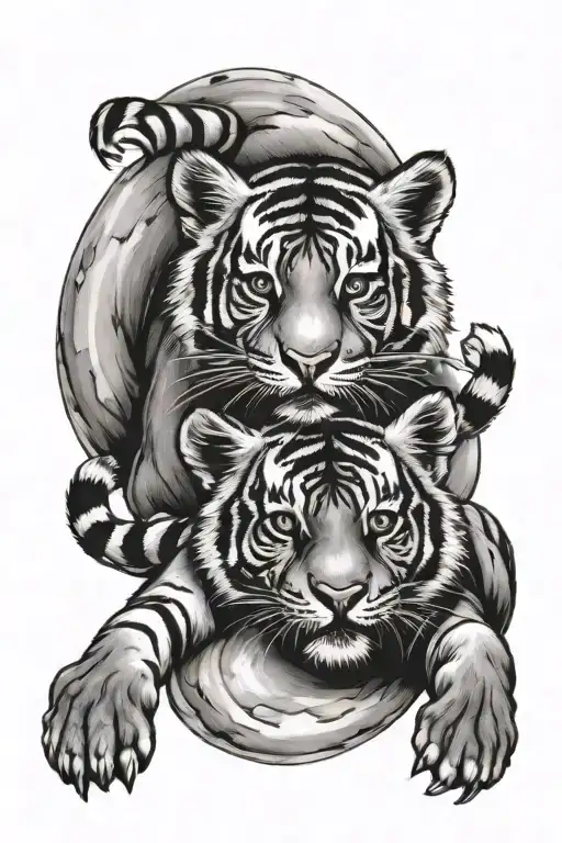 Tiger Cubs Wrestling Full Moon