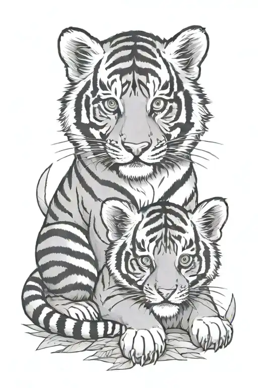 Tiger Cubs Wrestling Full Moon