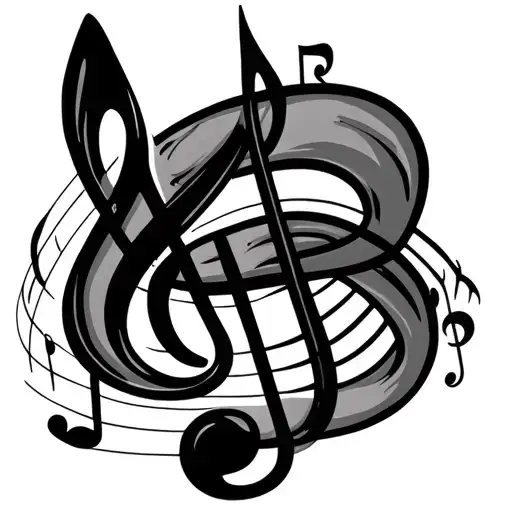 Music Notes Intertwined