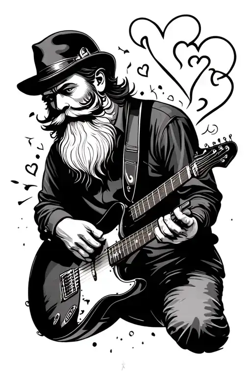 Broken Heart Beard Playing Guitar