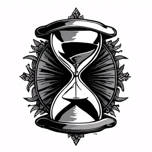 Hourglass With Cross Surrounded