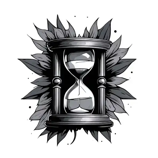 Hourglass With Cross Surrounded