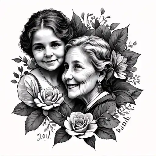 Tribute Tattoo For Great Grandmother With Birth And Death Year