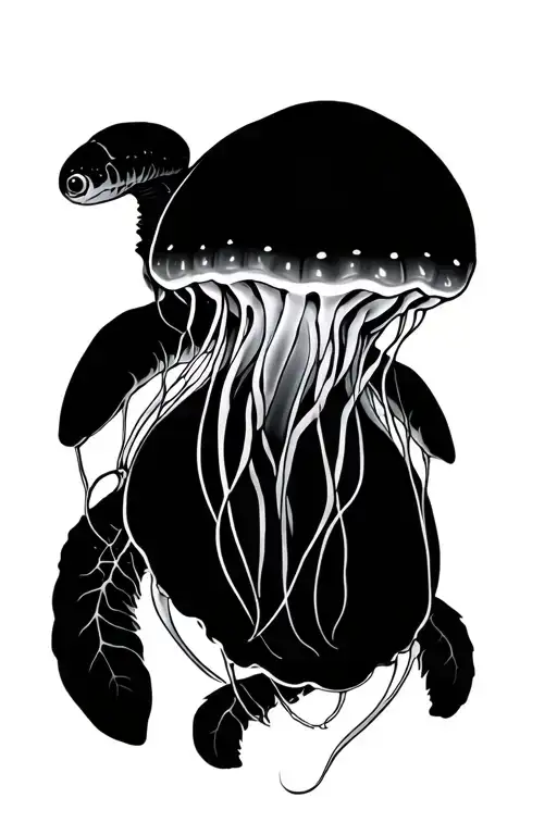 Jelly Fish And Turtle