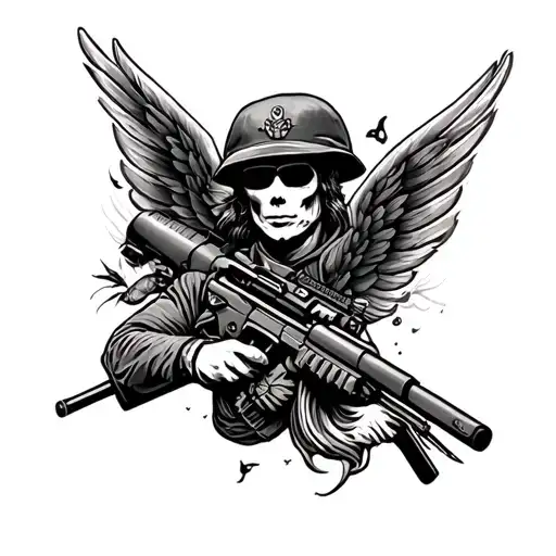 Sleeve Tattoo That Is Military Themes