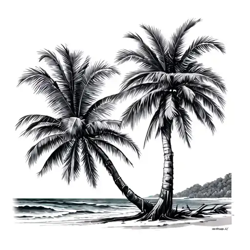 Palmetto Tree By Beach