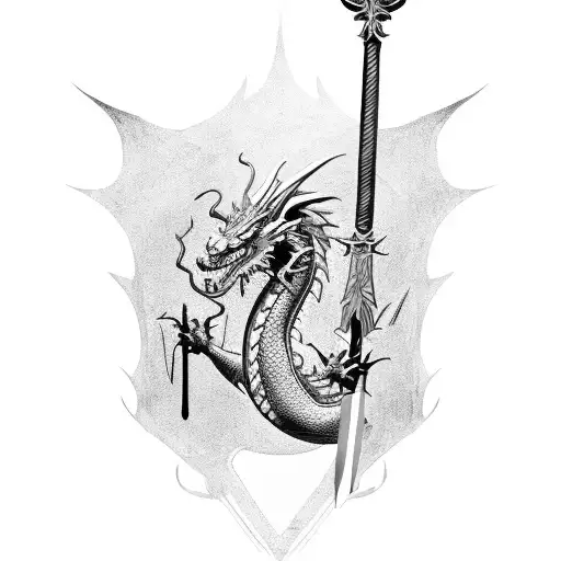 Dragon With Excalibur