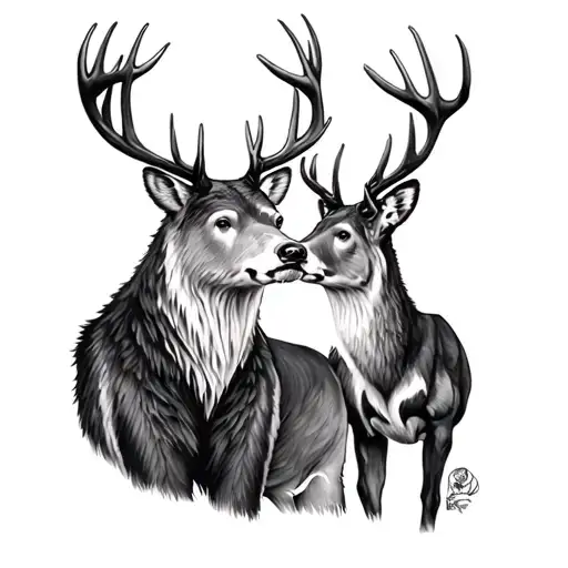 Bear And Deer Together