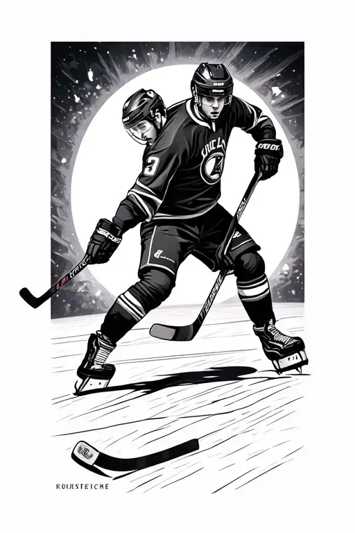 Hockey Player And Dancer Gracefully Moving