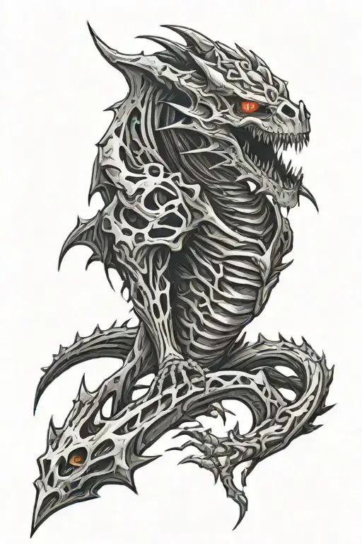 Dragon Skeleton Black Eyes Skyrim Lightning Bolt Transforming