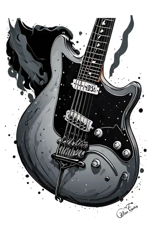 Guitar With Roman Numeral Dates