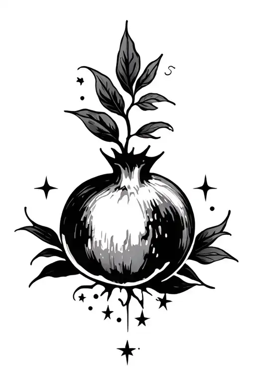 Pomegrante And Stars Forming