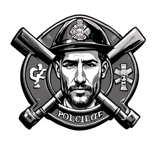 Christian Emt Firefighter Police Marine Tattoo Design