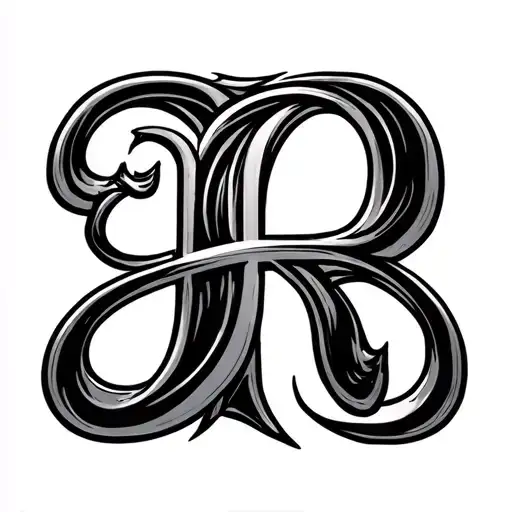 Cursive Upper Case B With Infiniti Symbol Intertwined