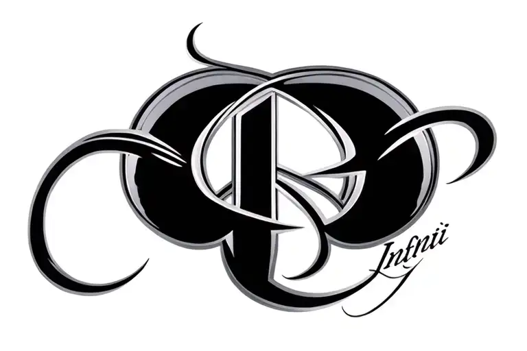 Cursive Upper Case B With Infiniti Symbol Intertwined