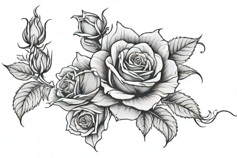 Roses Black And Grey