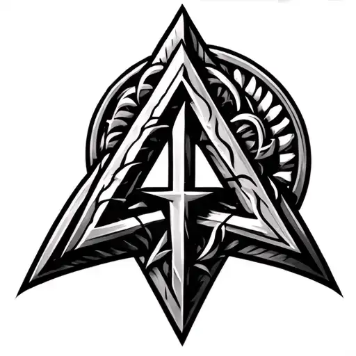 Valknut Symbol With Rune Intertwined