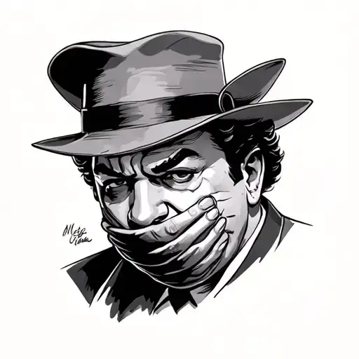 Mafia Guy Covering Mouth While Whispering