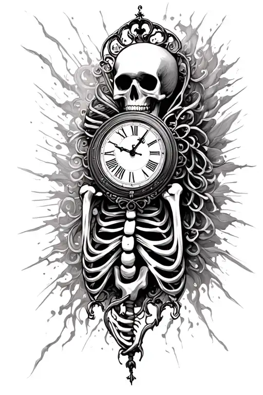 Skeleton Religious Clock