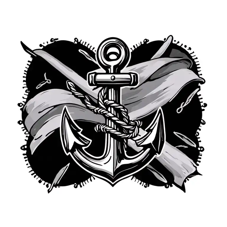 Military Navy Anchor Surrounded